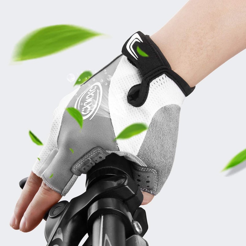 CXWXC Cycling Gloves for Men Women - Breathable Gel Road Mountain Bike Riding Gloves - Anti-Slip Half Finger Glove for Fitness Cycling Training Outdoor Sports - Image 4